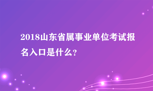 2018山东省属事业单位考试报名入口是什么？