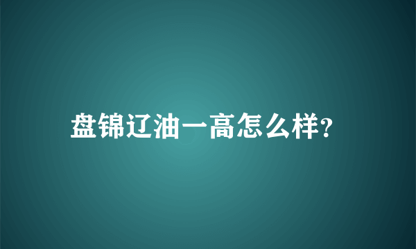 盘锦辽油一高怎么样？