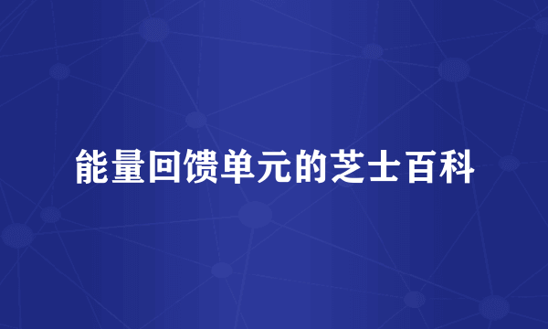 能量回馈单元的芝士百科