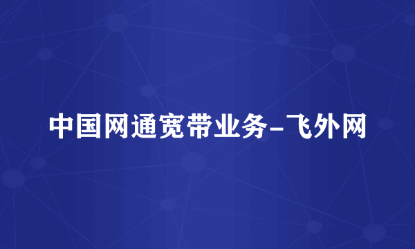 中国网通宽带业务-飞外网