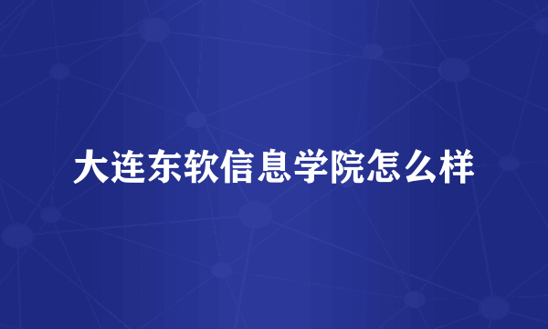大连东软信息学院怎么样