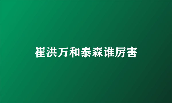 崔洪万和泰森谁厉害