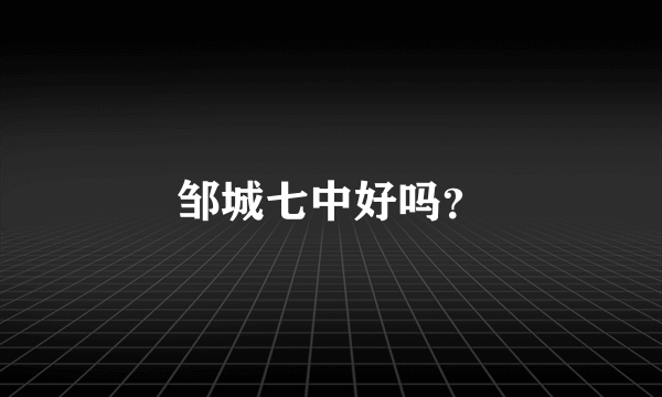 邹城七中好吗？