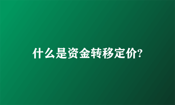 什么是资金转移定价?
