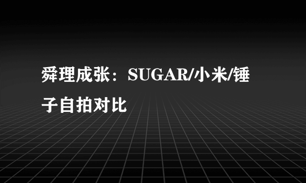舜理成张：SUGAR/小米/锤子自拍对比
