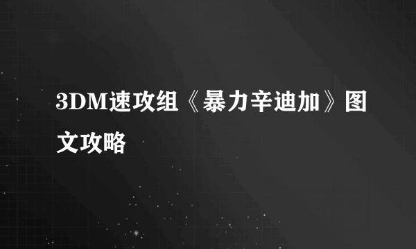 3DM速攻组《暴力辛迪加》图文攻略