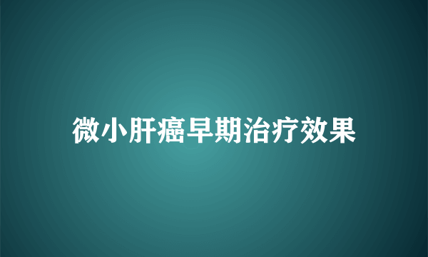 微小肝癌早期治疗效果