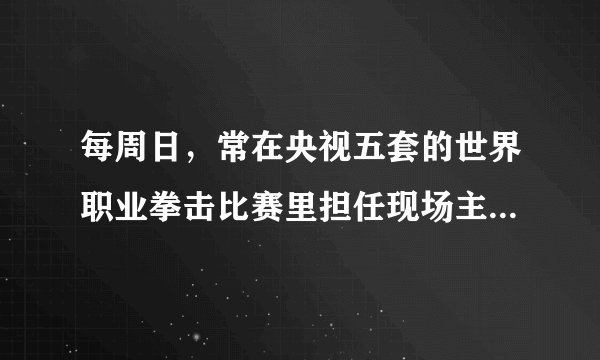 每周日，常在央视五套的世界职业拳击比赛里担任现场主持和解说的那个老头是什么人物？