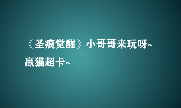 《圣痕觉醒》小哥哥来玩呀~赢猫超卡~