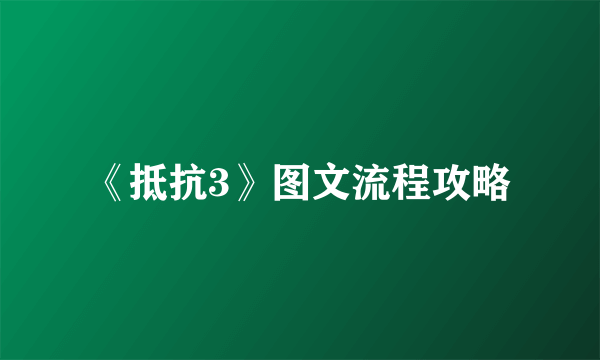 《抵抗3》图文流程攻略