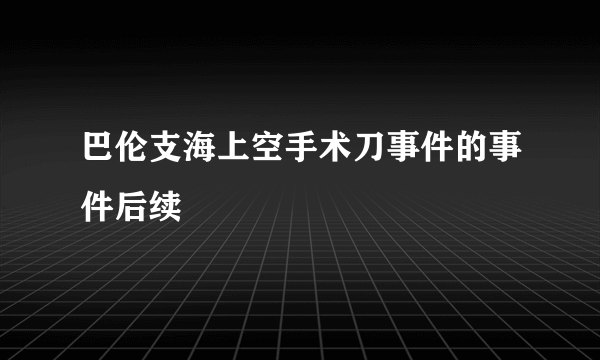 巴伦支海上空手术刀事件的事件后续