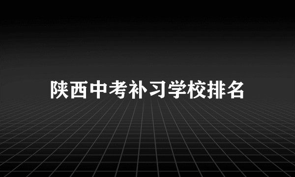 陕西中考补习学校排名