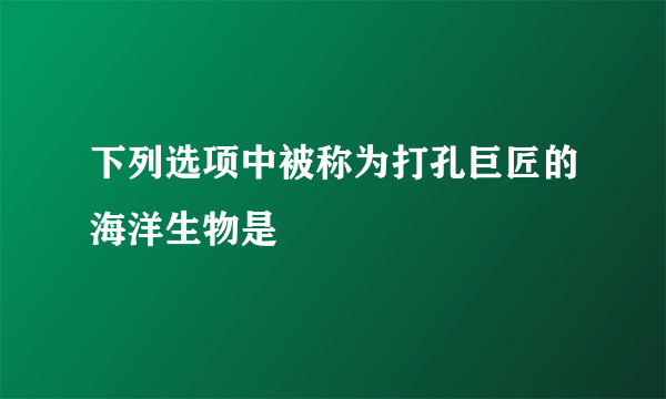 下列选项中被称为打孔巨匠的海洋生物是
