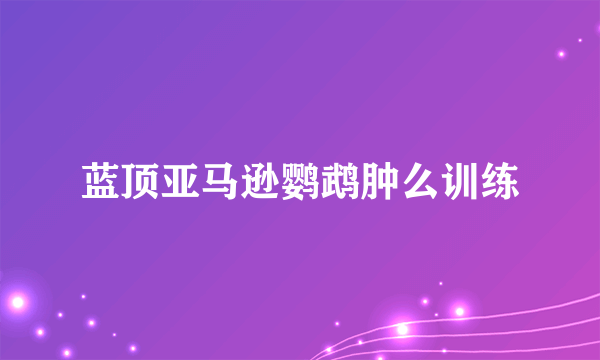 蓝顶亚马逊鹦鹉肿么训练