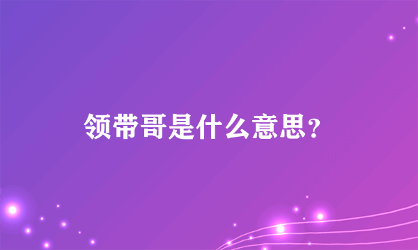 领带哥是什么意思？