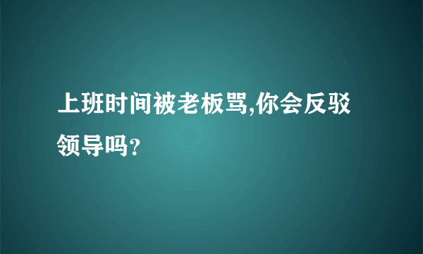 上班时间被老板骂,你会反驳领导吗？