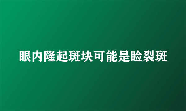 眼内隆起斑块可能是睑裂斑